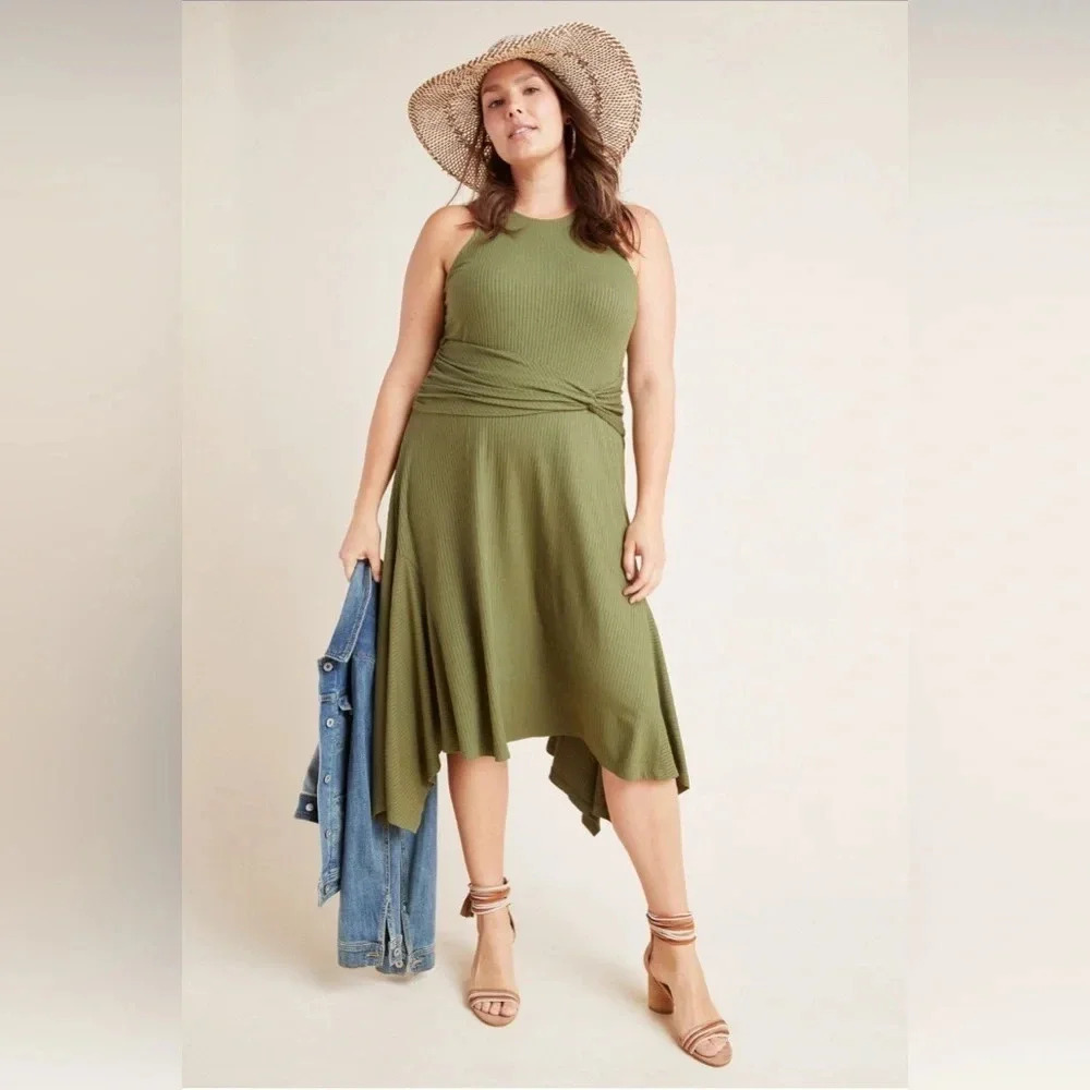Anthropologie NWT Kingsolver Ribbed Sundress Size L